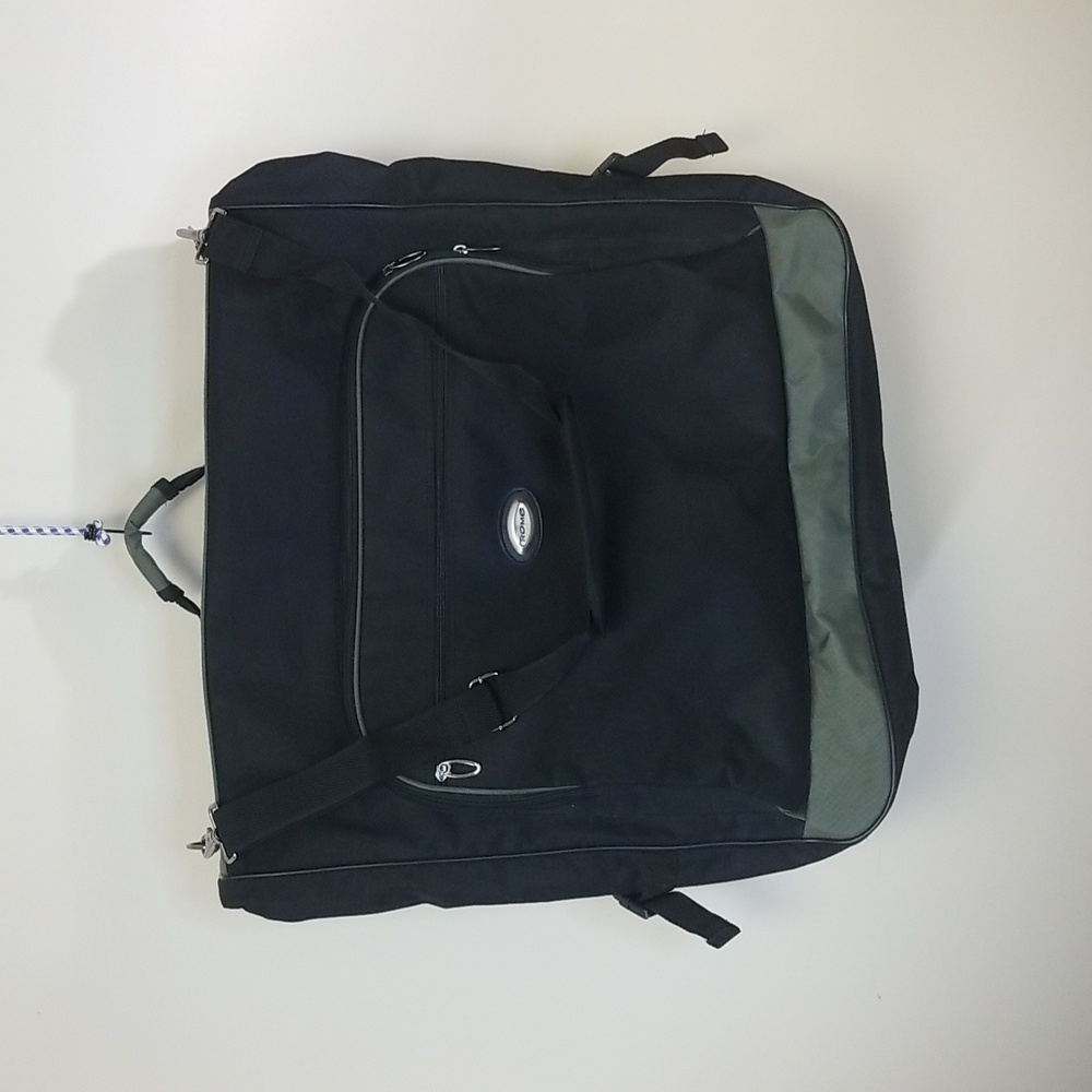 Black and Gray Flip Open Travel Garment Bag